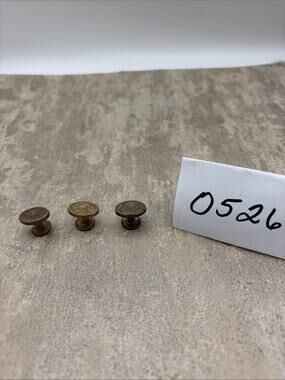 Antique (3) Brass Oval Cufflinks Engraved Design